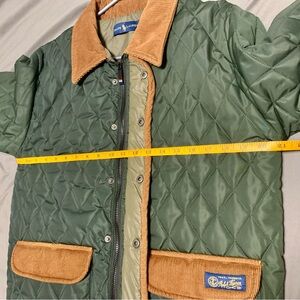 Polo by Ralph Lauren Green Quilted Jacket with Tan Corduroy Trim
